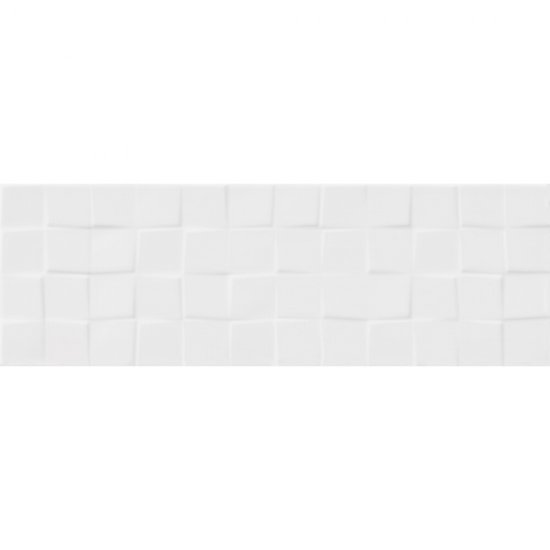 Płytka ścienna SIMPLE ART white cubes structure glossy 20x60 gat. I