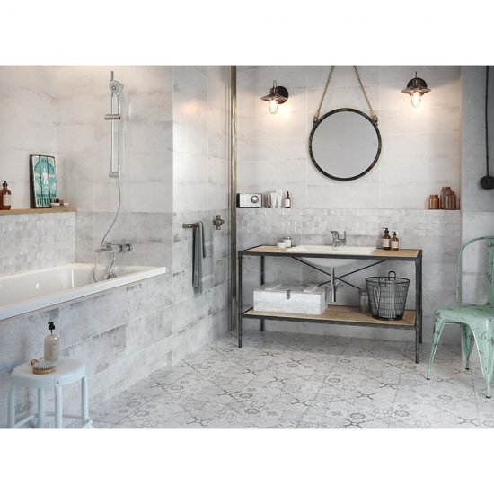 Gres szkliwiony inserto CONCRETE STYLE grey patchwork mat