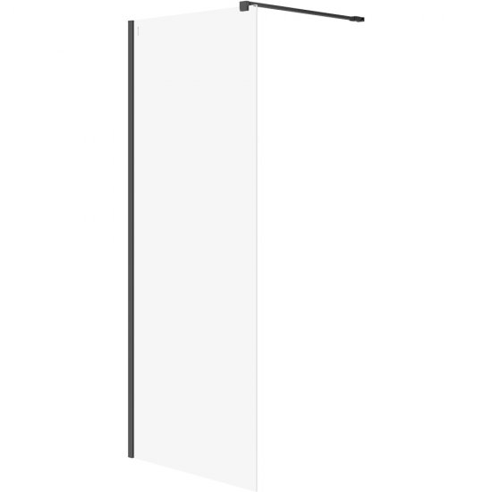 CERSANIT Kabina prysznicowa WALK-IN MILLE czarna 80x200 szkło transparentne S161-007