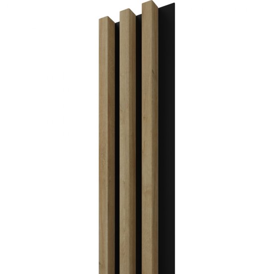 Lamel ścienny LINEA SLIM 3 - panel 265x15 dąb/czarny Stegu