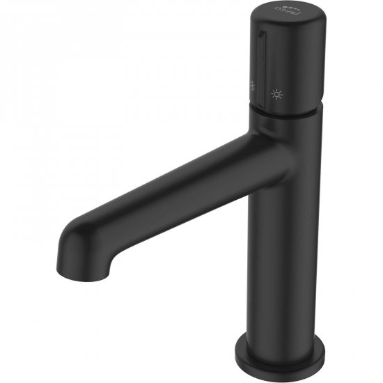 LAVEO Bateria umywalkowa stojąca PRETTO z korkiem klik-klak czarna BAO_722D