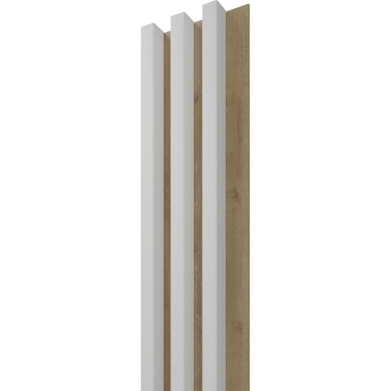 Lamel ścienny LINEA SLIM 3 - panel 265x15 biały/dąb Stegu