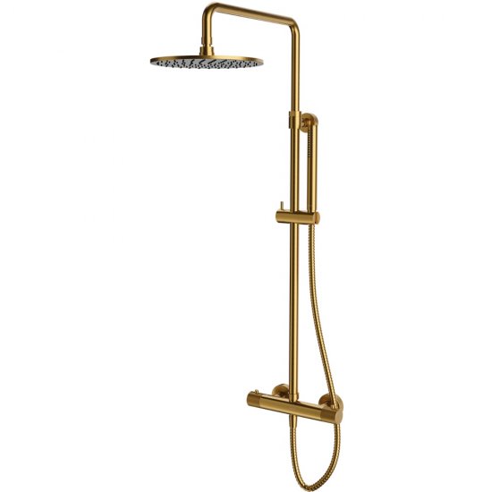 OMNIRES Termostatyczny system prysznicowy CONTOUR natynkowy złoty szczotkowany CT8044GLB