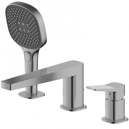 KFA Bateria wannowa MALAGA 3-otworowa stojąca gun metal szara PVD 4525-210-61