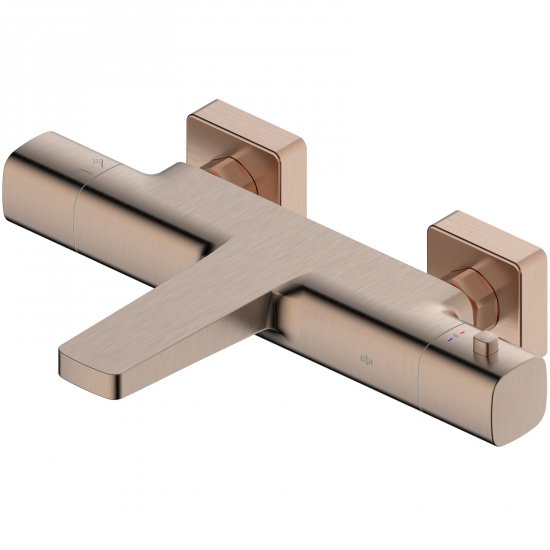 KFA Bateria wannowa MALAGA termostatyczna ścienna różowa złota szczotkowana PVD 5754-010-34