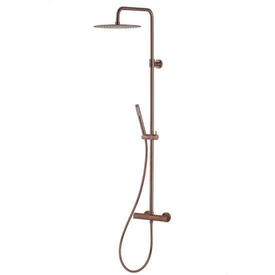 KFA Zestaw prysznicowy MOZA z drążkiem i baterią termostatyczną różowy złoty PVD 5736-921-34