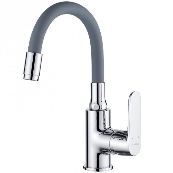 KUCHINOX Bateria umywalkowa stojąca DIMA z elastyczną wylewką szara/chrom BQD_021D