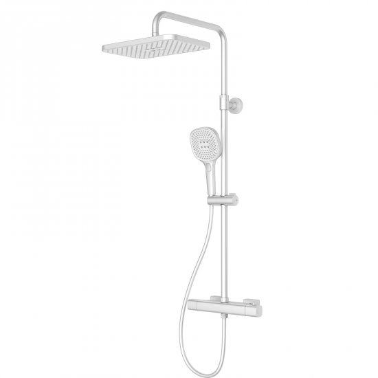 KFA Deszczownica MALAGA ścienna z baterią termostatyczną natryskową biała 5756-910-44