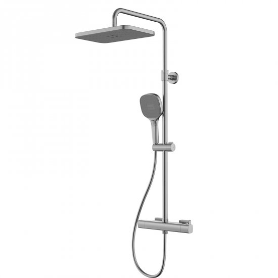 KFA Deszczownica MALAGA ścienna z baterią termostatyczną natryskową gun metal PVD 5756-910-61