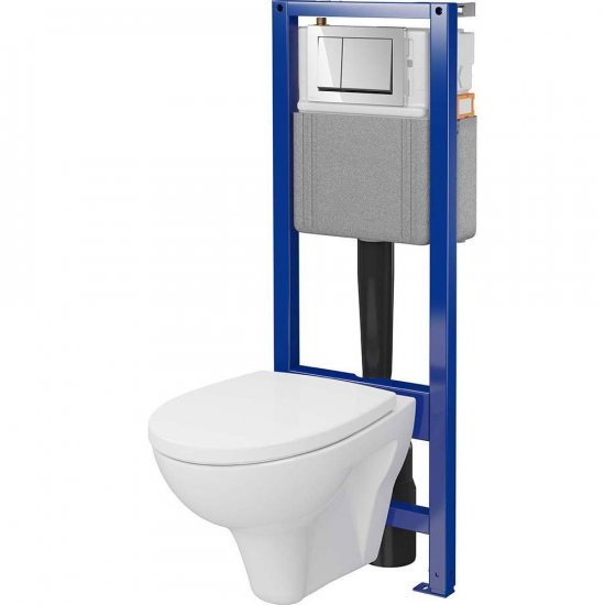 Zestaw podtynkowy SYSTEM 40 mech, miska LOTOS, deska, przycisk ENTER II chrom S4022-001