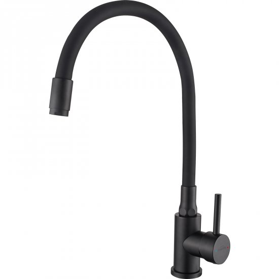 INVENA Bateria kuchenna stojąca SILVA z elastyczną wylewką czarna BZ-86-004-L