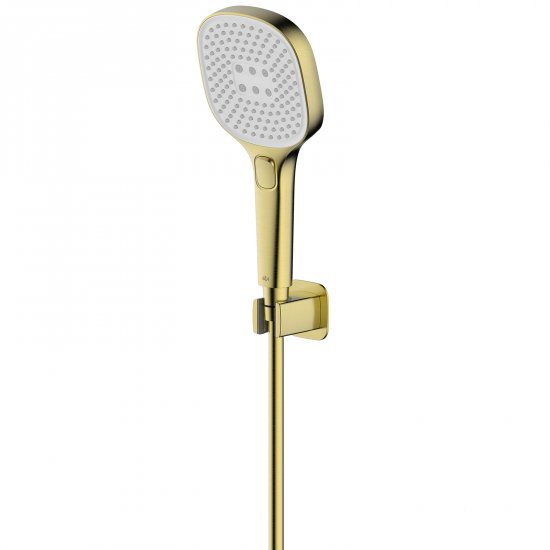 KFA Zestaw prysznicowy MALAGA punktowy kompletny jasny złoty szczotkowany PVD 841-255-31