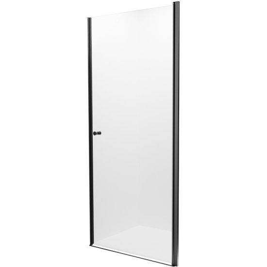 Drzwi prysznicowe RENA BLACK 90x195 szkło czyste 6 mm z powłoką TER-0051