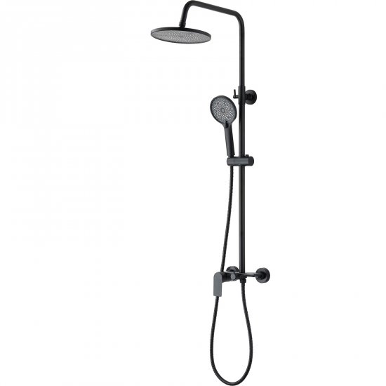 INVENA Zestaw prysznicowy RIKIA z deszczownicą czarny AU-24-B04-G