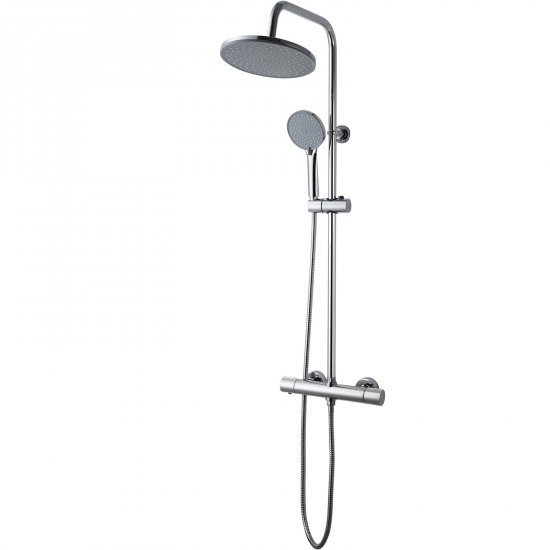 INVENA Zestaw prysznicowy VOLOS deszczownica z baterią termostatyczną chrom AU-37-T01-V