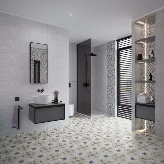 Gres szkliwiony ROCKLAND patchwork multicolour mat 29,8x29,8 gat