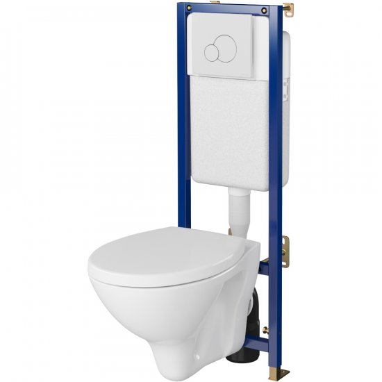 CERSANIT Zestaw stelaż TECH LINE BASE + miska MITO PP kółko biały S701-628
