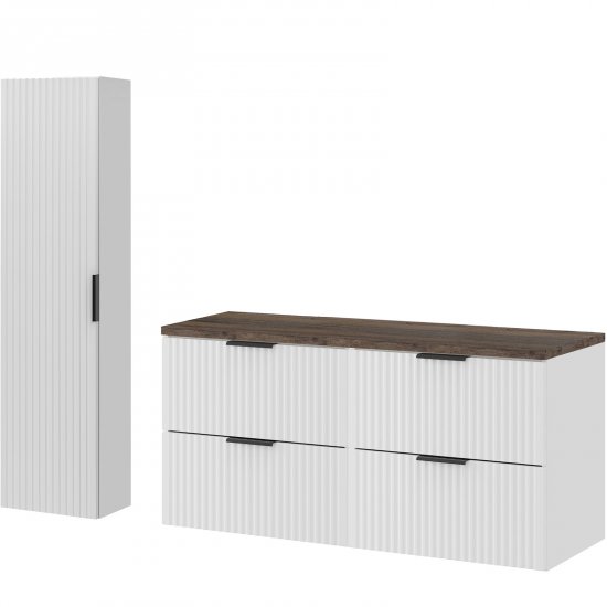 COMAD Zestaw mebli ADEL WHITE 2 szafki z blatem SANTA FE VINTAGE 120 cm, słupek 35 cm