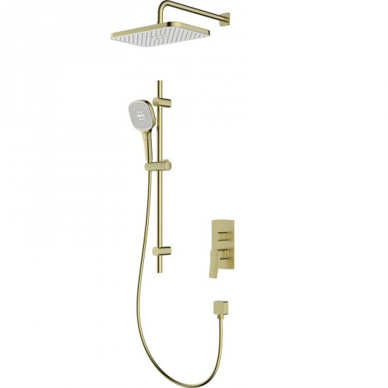 KFA Zestaw prysznicowy MALAGA podtynkowy z drążkiem przesuwnym jasny złoty PVD 4529-301-31