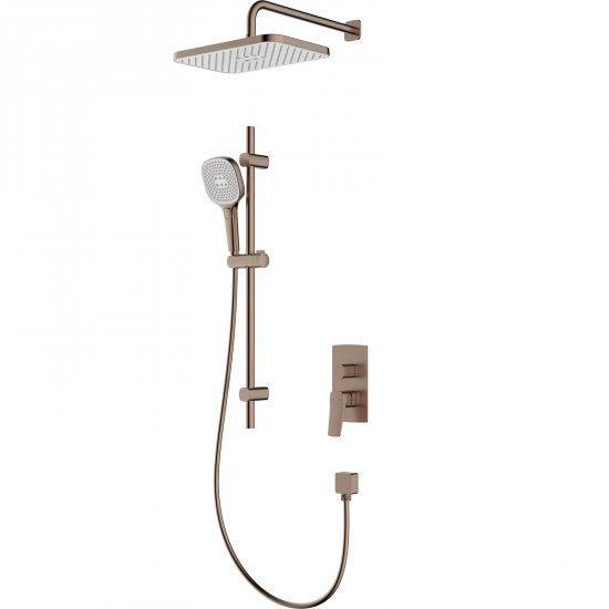 KFA Zestaw prysznicowy MALAGA podtynkowy z drążkiem przesuwnym różowy złoty PVD 4529-301-34