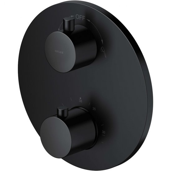 CERSANIT Bateria wannowo-prysznicowa podtynkowa ZEN termostatyczna z boksem czarna S951-567