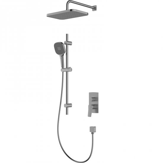 KFA Zestaw prysznicowy MALAGA podtynkowy z drążkiem przesuwnym gun metal szary PVD 4529-301-61