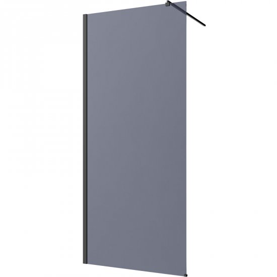 INVENA Kabina prysznicowa WALK-IN czarna 110x200 szkło grafitowe AK-32-113-S