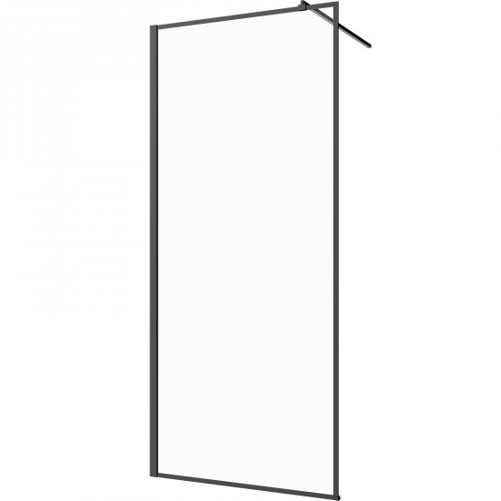 INVENA Kabina prysznicowa WALK-IN czarna 80x200 szkło transparentne AK-32-188-S