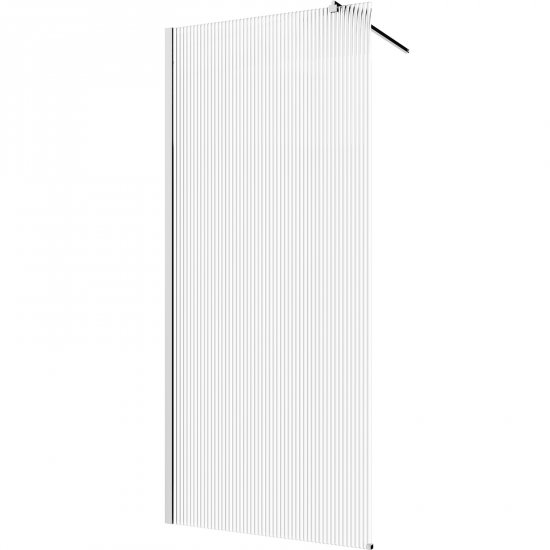 INVENA Kabina prysznicowa WALK-IN chrom 80x200 ryflowana szkło transparentne AK-32-189-S