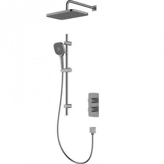 KFA Zestaw prysznicowy MALAGA podtynkowy termostatyczny z drążkiem gun metal PVD 5759-301-61