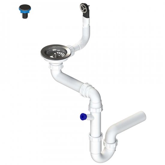 LAVEO Syfon typu SPACE SAVING 3,5" do zlewozmywaków 1-komorowych stal OKS_223A