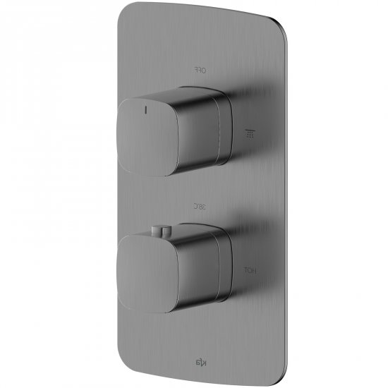 KFA Bateria prysznicowa MALAGA podtynkowa termostatyczna solo gun metal szara PVD 5759-001-61