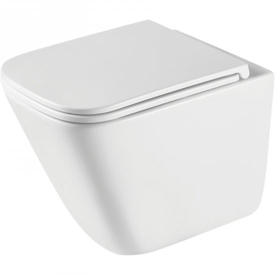 INVENA Miska WC podwieszana PATRAS bezkołnierzowa wirowa z deską wolnoopadającą CE-97-001-L