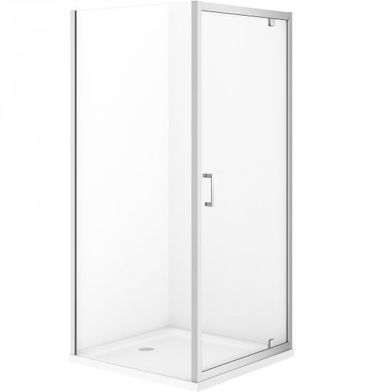 CERSANIT Kabina narożna VERSO PIVOT 90x190 cm chrom z brodzikiem TAKO 4 cm S4031-006