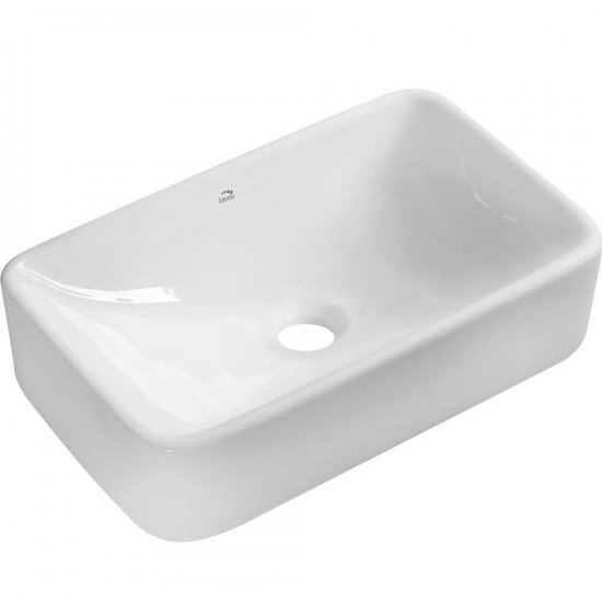 LAVEO Umywalka nablatowa KVADRATO 48,5x29,5 cm ceramiczna biała VUK_6249