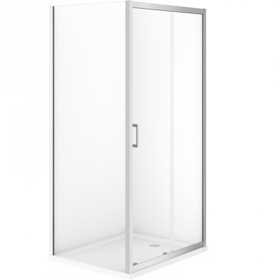 CERSANIT Kabina prysznicowa VERSO przesuwna 100x80x190 chrom z brodzikiem TAKO 4 cm S4031-009