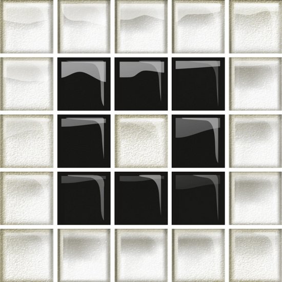 Płytka ścienna mozaika szklana UNIVERSAL white-black B new glossy 14,8x14,8 gat. I