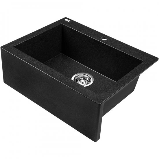 LAVEO Zlewozmywak granitowy KOMODO 63x49 cm 1-komorowy czarny SBK_710T