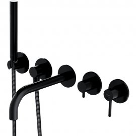 OMNIRES Bateria wannowa Y podtynkowa 5-otworowa czarna półmat Y1237/1BL