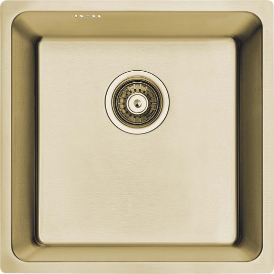 LAVEO Zlewozmywak stalowy ADEN 44x44 cm 1-komorowy złoty SLA_G10P