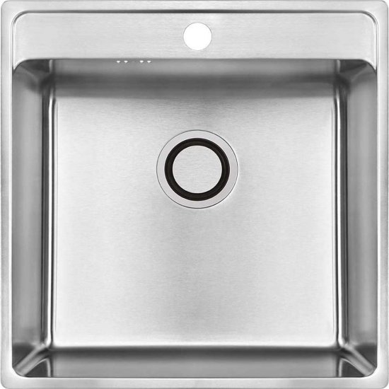 LAVEO Zlewozmywak stalowy BESOS 49x48 cm 1-komorowy inox szczotkowany SLB_010T