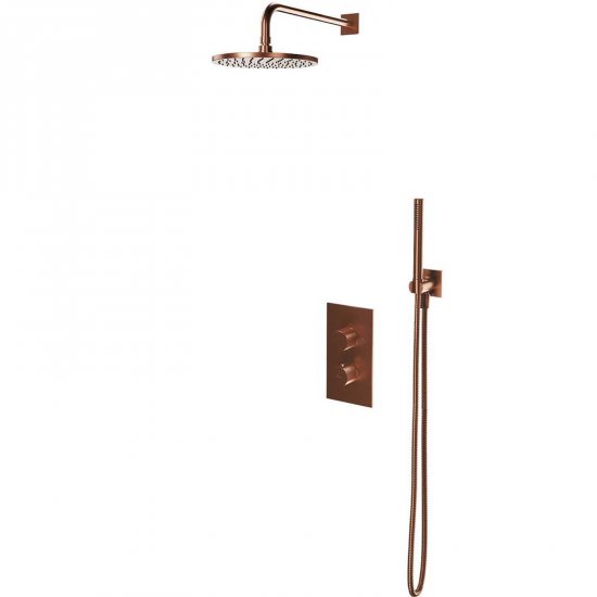 OMNIRES Termostatyczny system prysznicowy CONTOUR podtynkowy miedź szczotkowana SYSCT11CPB