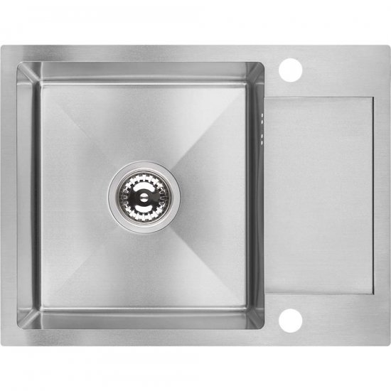 LAVEO Zlewozmywak stalowy MARMARA 57x44 cm 1-komorowy z półociekaczem inox gładki SAM_013T