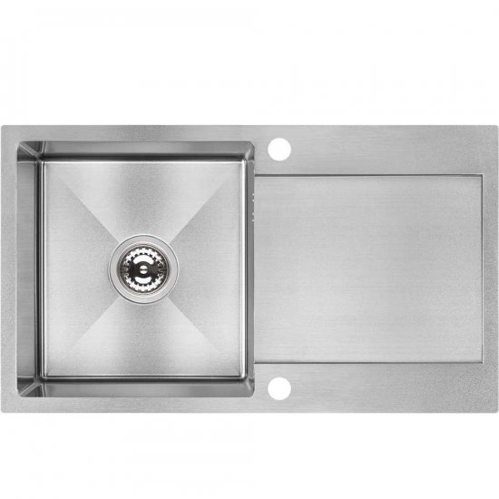 LAVEO Zlewozmywak stalowy MARMARA 76x44 cm 1-komorowy z ociekaczem inox gładki SAM_011T