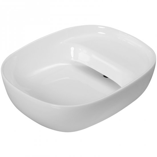 INVENA Umywalka nablatowa ELARA 46,5x37 cm z ukrytym odpływem CE-03-P46-Y