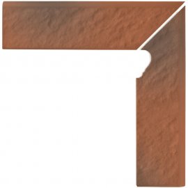 Klinkier cokół schodowy SHADOW RED prawy structure mat 8x30 gat. I