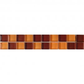 Płytka ścienna listwa mozaika szklana AROMA orange-brown glossy 4,8x25 gat. I