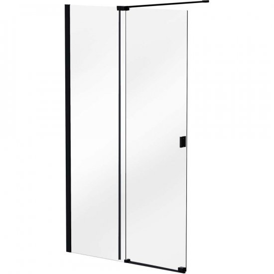 BESCO Kabina prysznicowa WALK-IN VAYO BLACK 90x200 czarna VYB-90-200C