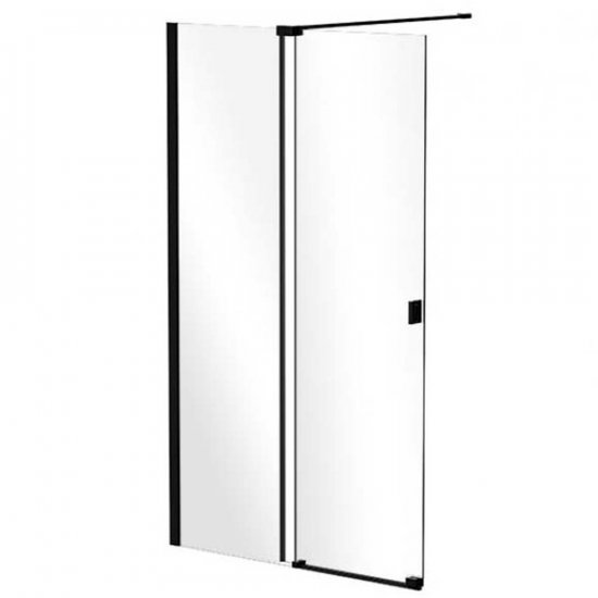 BESCO Kabina prysznicowa WALK-IN VAYO BLACK 110x200 czarna VYB-110-200C