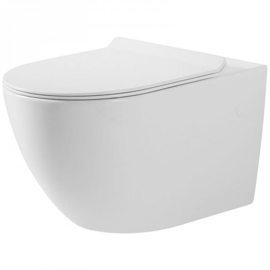 INVENA Miska WC podwieszana LIVADIA bezkołnierzowa z deską wolnoopadającą biała CE-M1-001-J